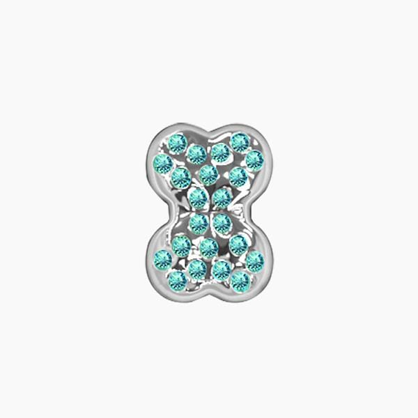 SWAROVSKI SILVER-AQUA BONES